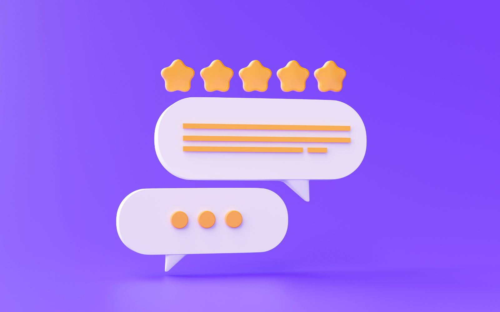 Graphic representation of text message symbols with stars, symbolizing customer communication and engagement.