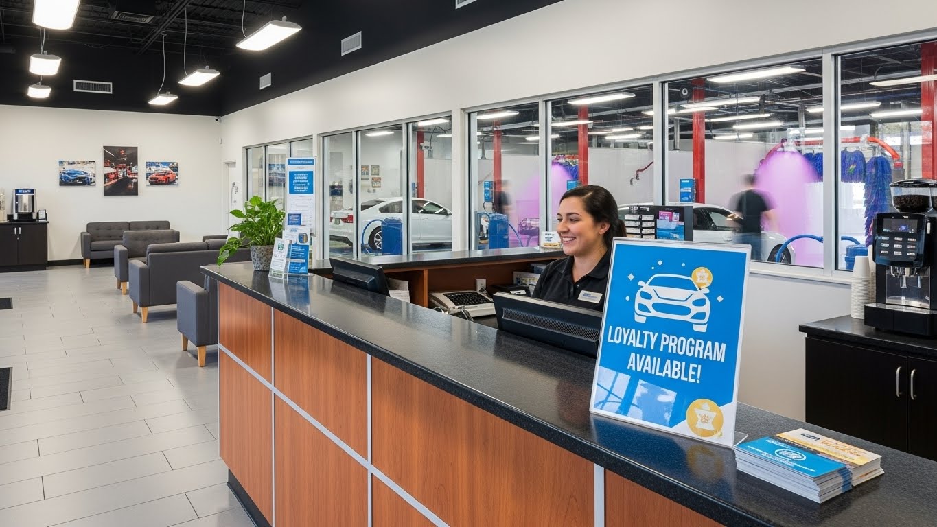 Referral promotion with digital stamp card offer at Australian car wash