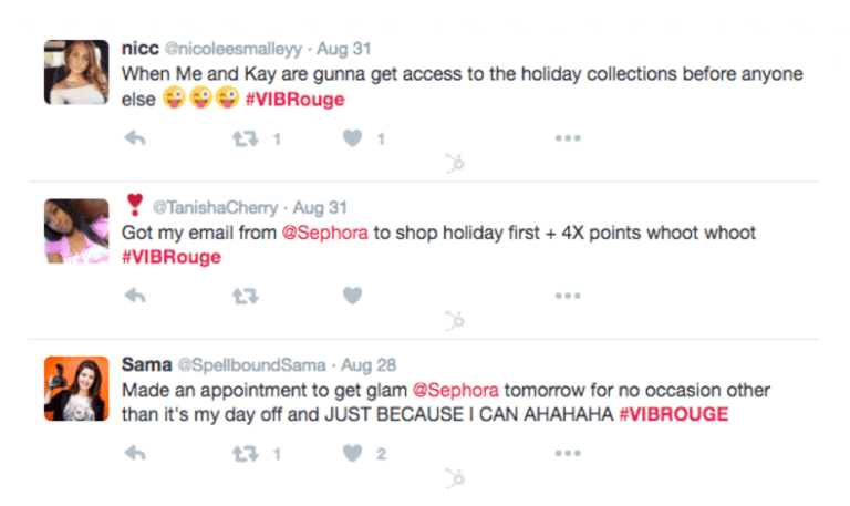 screenshot of tweets about Sephora