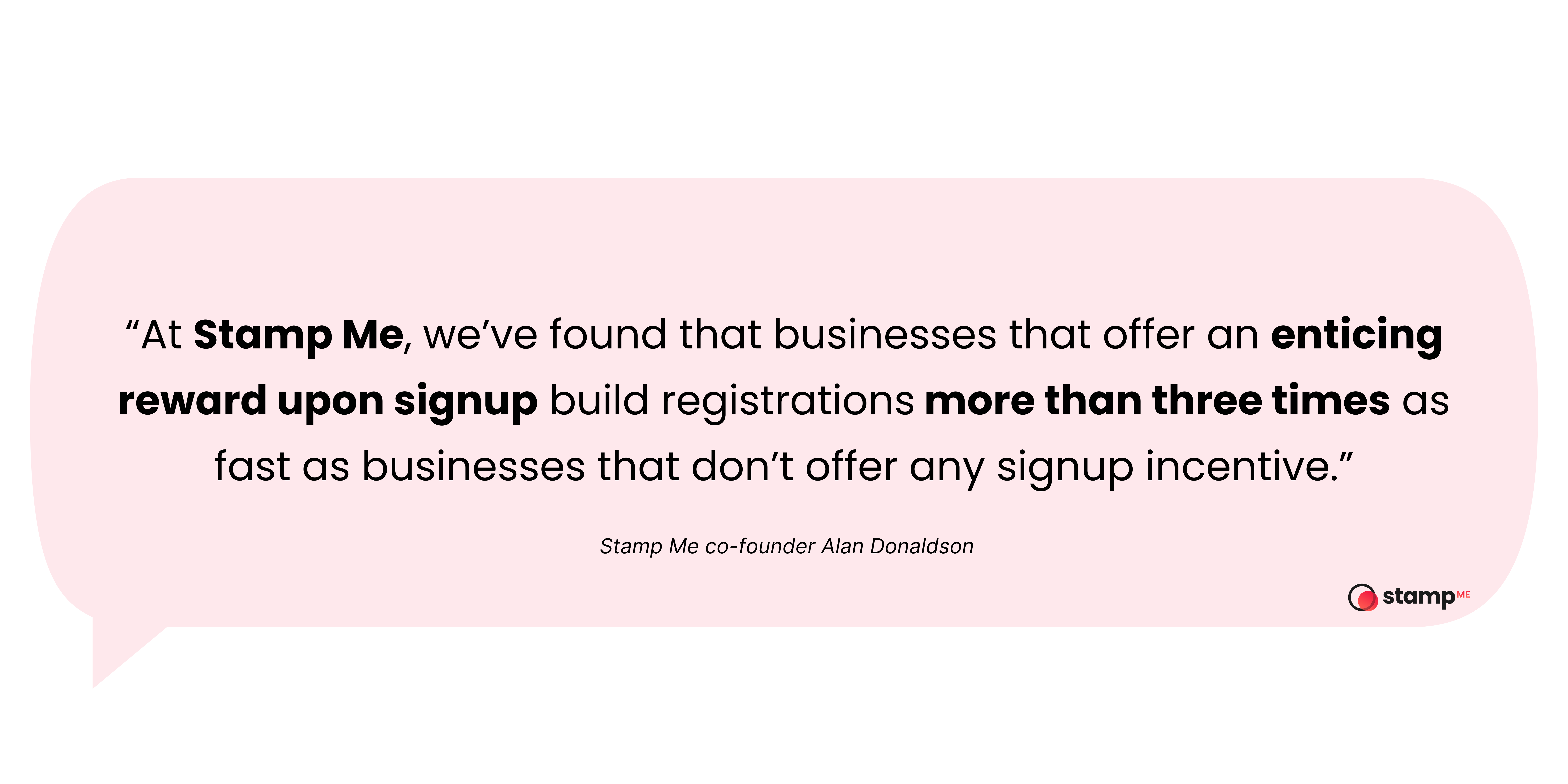 Pink speech bubble with text, symbolizing customer communication and engagement in marketing campaigns