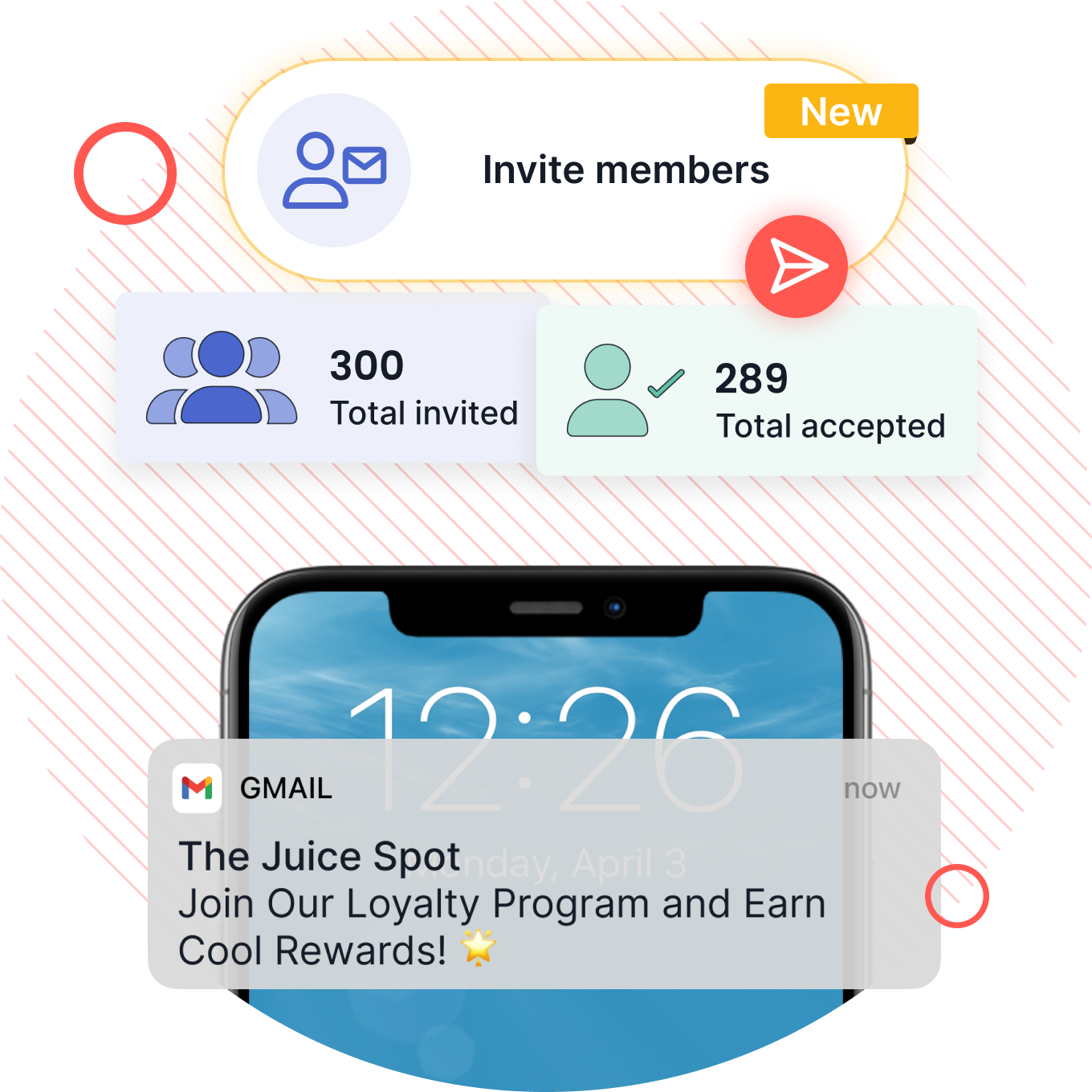 UI elements of the Invite Members feature. 