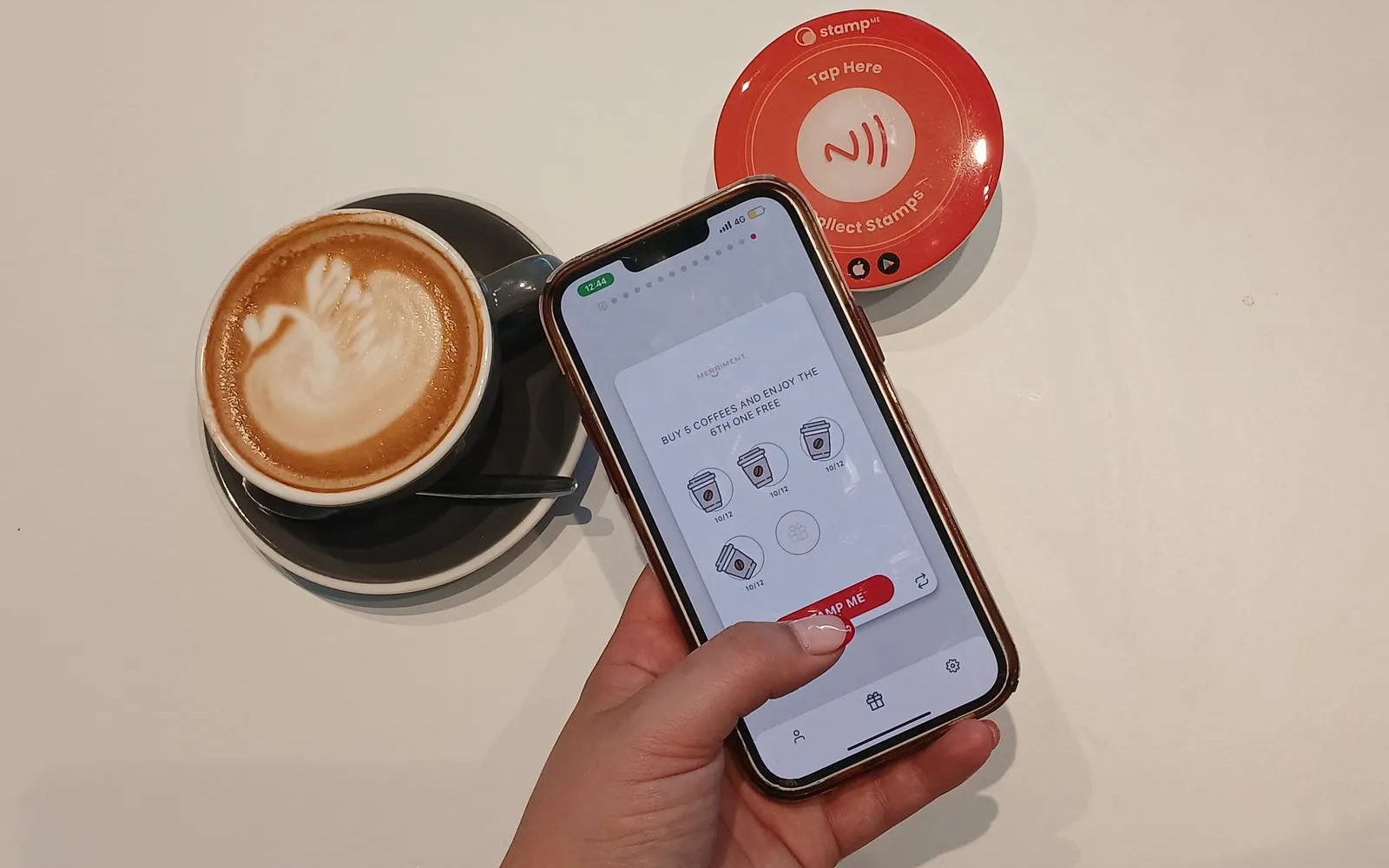 Digital stamp card interface used by small businesses called Stamp Me
