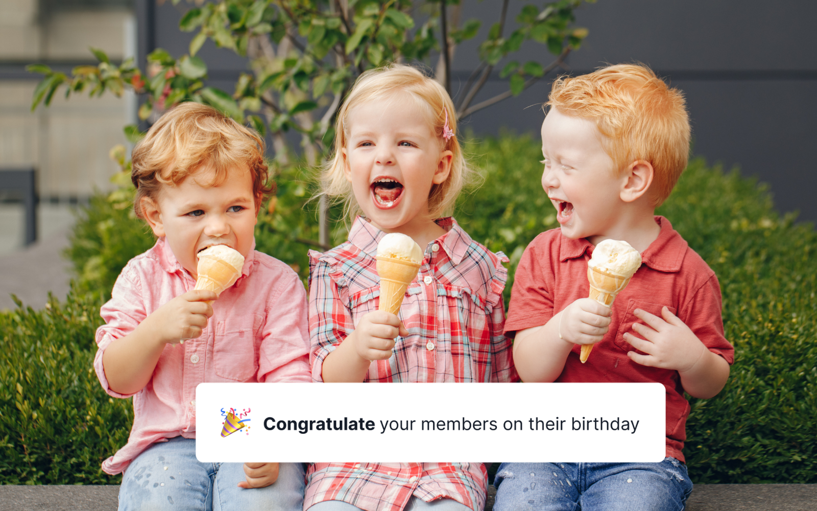 Child receiving a free birthday ice cream reward at a U.S. shop