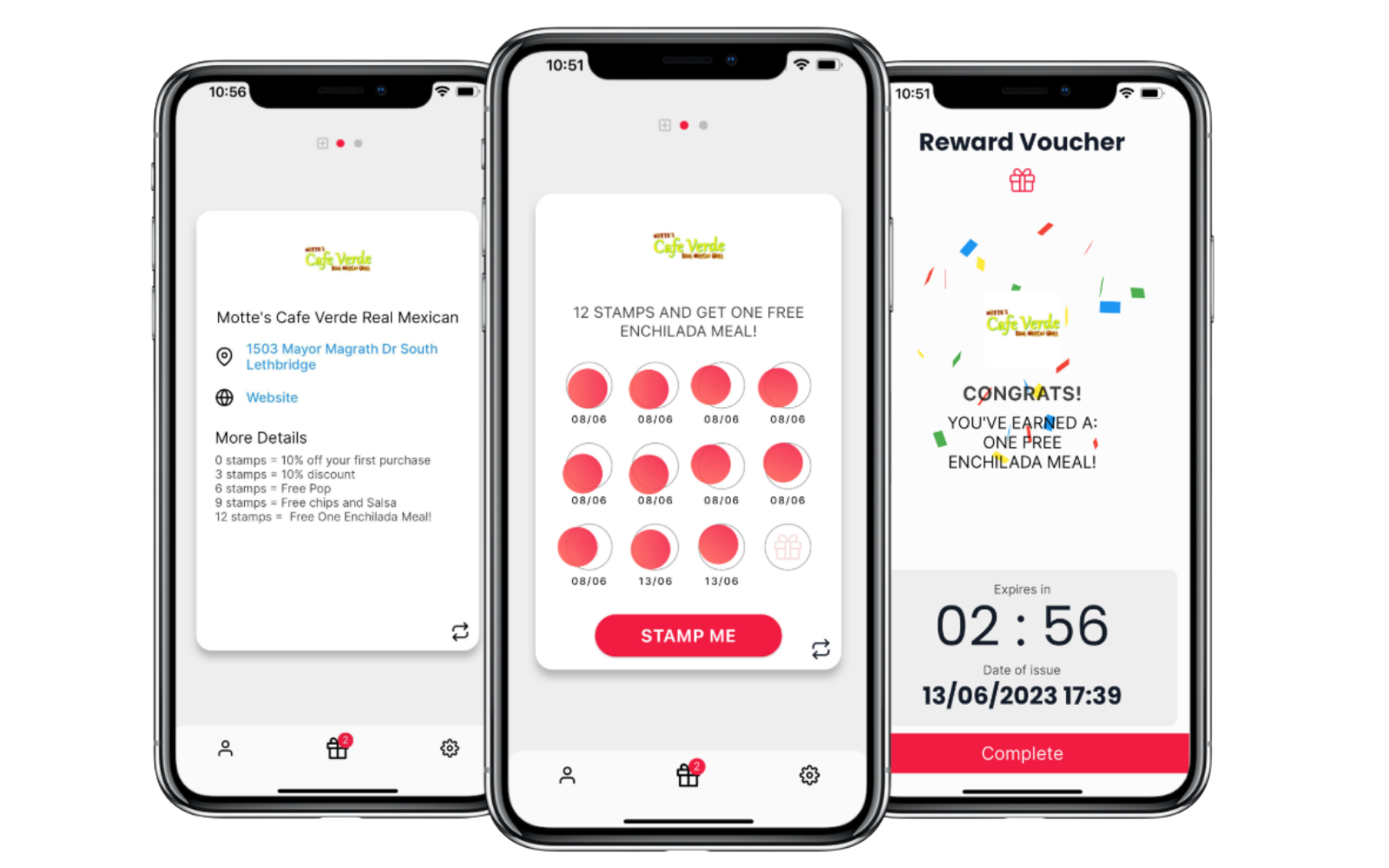 Digital stamp card icon representing visit-based loyalty rewards for restaurants